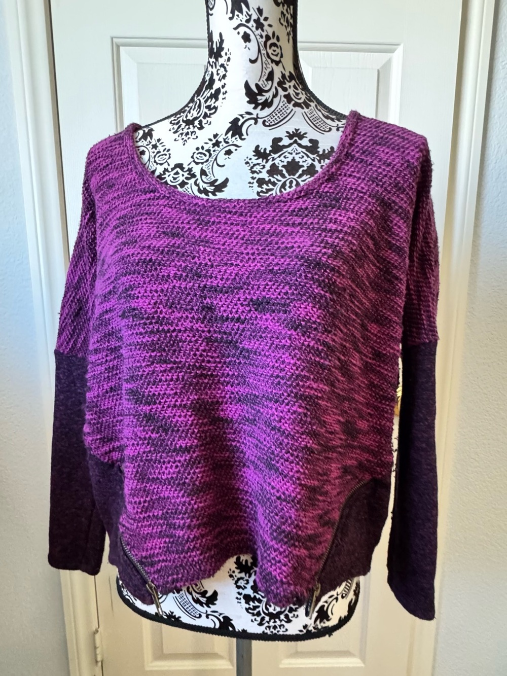 Jessica Simpson Purple Marled Scoop-Neck Women's Sweater